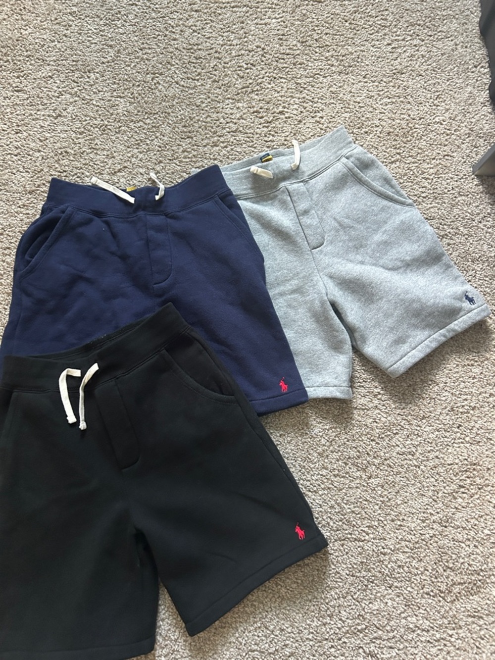 Polo by Ralph Lauren Kids Shorts Trio - Navy, Heather Gray, Black